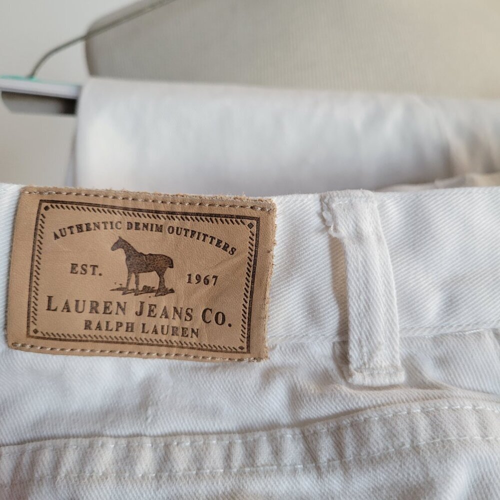 Lauren Ralph Lauren Floral Ivory Bedford Embroidered Stitch Denim Jeans (Size: 1 - Picture 11 of 11